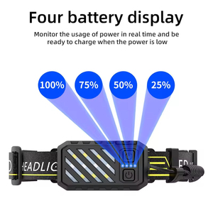 New COB siêu sáng 1200mAh 7 chế độ có thể điều chỉnh hiển thị điện ngoài trời <span class=keywords><strong>USB</strong></span> có thể sạc lại ngọn đuốc chiến thuật đèn pin Led Đèn Pha - Product Image 5