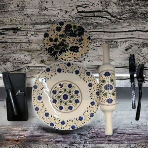 ABK IMPEX Tabla de Madera Ecológica Blanca con Diseño de Mármol para Amasar y Hornear, Estampado Esmaltado, para Hacer Roti, Directo de India - Product Image 3