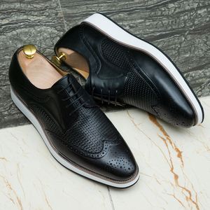 Nouvelles Chaussures Habillées Décontractées en Cuir Véritable Respirant à Lacets pour Hommes, Style Affaires et Fêtes, Vente en Gros 2025 - Product Image 6