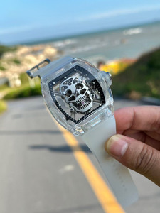 Oem logo New Street-style Luxury Crystal Skull Tourbillon Automatic <b>Mechanical</b> <b>Watch</b> for Men - Product Image 3