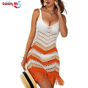 Sexy Crochet Swimsuit Cover Ups for Women Beach Skirt Short Tunic Beach Dresses