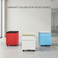 Armoire de classement mobile moderne en métal à ouverture latérale, 2 tiroirs réglables, verrouillable, écologique, avec serrure à clé pour la maison, le bureau, l'atelier, l'école