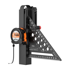 Ensemble d'outils de mesure trois-en-un en acier inoxydable et alliage d'aluminium, ruban à mesurer en acier de 5 mètres, haute précision, triangle à 90 degrés - Product Image 5