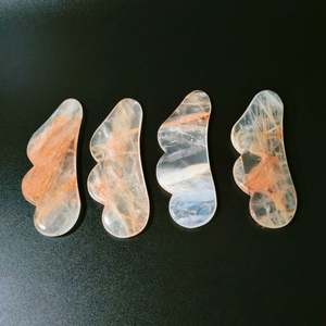 HY Natural Citrino Peine en forma de <span class=keywords><strong>cuarzo</strong></span> amarillo Gua Sha Guasha Jade <span class=keywords><strong>Rodillo</strong></span> y herramienta de masaje - Product Image 3