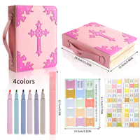 Funda para Biblia para Mujer, Bolsa de Cuero para Biblia con Separadores, Marcadores, Bolígrafos, Estuche Grande con Asa para Transportar Libros, Regalos Cristianos