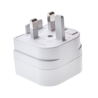 Adaptateur de voyage CEE7/7 européen vers Royaume-Uni, Arabie Saoudite, Émirats arabes unis, type G, avec fusible ABS et laiton 13A BS1363
