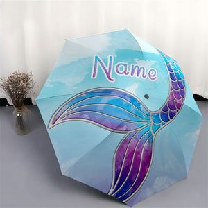 1 Pieza, Sin Pedido Mínimo, Paraguas Plegable Personalizado con Nombre de Sirena del Océano, Regalo de Fantasía Personalizado, Pedido Individual, Payung Lipat Personalizado - Product Image 4