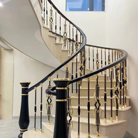 MEIXI Nouveau Design Luxe Léger en Alliage d'Aluminium, Main Courante d'Escalier DIY Courbe Rotative, Résistante à la Rouille, Style Chinois pour Maison et Villa