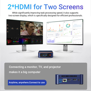 Pc Mini bisnis Pc tahan debu, lapisan ganda tekstur kain kayu 4K CpuN150 Win11 <span class=keywords><strong>Linux</strong></span> industri kompak komputer Mini Pc - Product Image 4