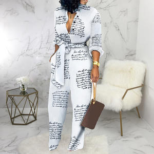 MJX5329 Combinaison à la mode avec lettres imprimées pour femmes Combinaisons larges et <span class=keywords><strong>sexy</strong></span> pour femmes Combinaison une pièce à imprimé léopard - Product Image 5