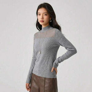 Pull en maille mélange de laine <span class=keywords><strong>pas</strong></span> <span class=keywords><strong>cher</strong></span>, col roulé mi-haut, manches longues, polyvalent, élégant, pour femmes - Product Image 5