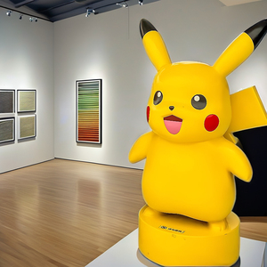 Statue de Pikachu grandeur nature en fibre de verre pour intérieur, sculpture moderne en résine de personnage de <span class=keywords><strong>dessin</strong></span> <span class=keywords><strong>animé</strong></span> Pokémon avec peinture de style folklorique - Product Image 3