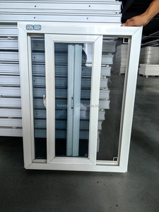 Phong cách Mỹ đôi màu PVC TREO CỬA SỔ trượt dọc với lưới chống muỗi - Product Image 5