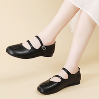 Chaussures plates Mary Jane à bout fendu pour femmes, avec boucle réglable et double bride, semelle souple, confortables pour le quotidien, grandes tailles, chaussures décontractées pour femmes