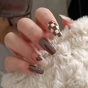 <span class=keywords><strong>Faux</strong></span> <span class=keywords><strong>ongles</strong></span> artificiels de haute qualité, <span class=keywords><strong>pas</strong></span> <span class=keywords><strong>cher</strong></span>, 24 pièces, <span class=keywords><strong>faux</strong></span> <span class=keywords><strong>ongles</strong></span> longs en forme de cercueil, ballerine, <span class=keywords><strong>ongles</strong></span> en acrylique marron, <span class=keywords><strong>ongles</strong></span> à pression - Product Image 2