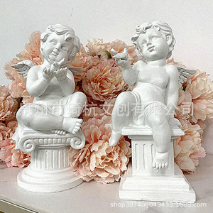 European Style <b>Angel</b> Figurine With Led <b>Lighting</b> Matte Finish Desktop Decor For Living Room Gift - Product Image 1