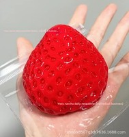 Jouet Squishy Géant Fraise Brillante en Silicone Anti-Stress Unisexe pour Enfants et Jeunes