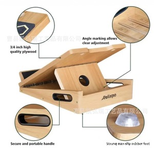 Planche d'étirement antidérapante en bois, planche d'entraînement d'équilibre sur une seule jambe réglable, planche de rééducation en bois massif - Product Image 4
