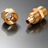 Raccord pneumatique en laiton à compression droite avec écrou de blocage pour tube en PU/nylon de 6/8/10/12 mm, filetage BSPT