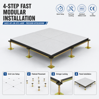 Plancher surélevé pour salle de serveurs, sulfate de calcium, antistatique, PVC, 600x600x32mm, dalles mobiles, OEM ODM, vente en gros SENMAI