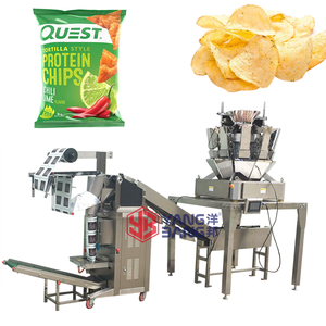Máquina de embalaje de sello trasero de pesadora multicabezal completamente automática Máquina de embalaje FFS vertical de chip de galletas multifunción - Product Image 1