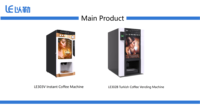Distributeur automatique de café, distributeur de boissons prémélangées en acier instantané avec paiement par carte de crédit et pièces de monnaie, facile à utiliser