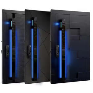 <span class=keywords><strong>Porte</strong></span> pivotante de sécurité en aluminium moulé avec éclairage latéral bleu, antivol, pour entrée principale, extérieur, intérieur, pour autres portes en acier - Product Image 1