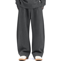Pantalon de survêtement en molleton de coton pour homme, coupe ample, style cargo, sans revers, avec poches latérales