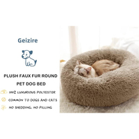Fournisseurs de grands coussins de luxe en peluche longue et moelleuse pour animaux de compagnie, canapé en forme de donut pour intérieur, lavable, apaisant, lit pour chien