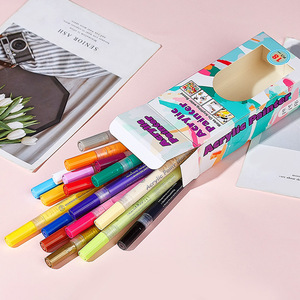 Factory 12 18 28 Colors Graffiti Acrylic Marker <b>Pen</b> Set Water Based Medium Point Tip <b>Paint</b> Markers for Rock DIY Painting - Product Image 2