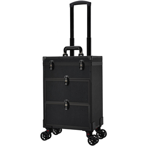 Maleta de Maquillaje con Ruedas y 2 Cajones Grandes, Bolsa de Maquillaje de Viaje, Maleta para Técnicos de Uñas, Carrito de Salón, Carro de Cosméticos - Product Image 1