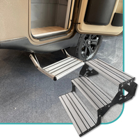 JDA-Escalier manuel pliable en alliage d'aluminium pour camping-car, camping-car, caravane, camping-car, trois marches