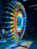 Dispositif cinétique métallique Windy, sculpture éolienne en acier inoxydable