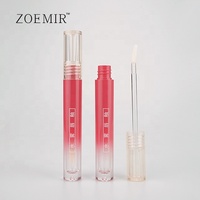 4ml Gradient Leere Lipgloss-Tuben, runde Kunststoff-Schraubtuben für Lippenbalsam, individuelle Flüssiglippenstift-Verpackung mit Pinsel