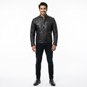 Vintage Coated <b>Leather</b> <b>Jacket</b> <b>Men</b> 100% Genuine Cowhide <b>Leather</b> Regular Length-Fashion Casual Style Hooded Varsity <b>Jacket</b> - Product Image 1