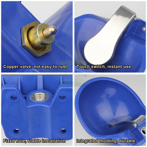 Abreuvoir pour bétail en plastique durable de grande capacité, bleu, pour ferme laitière, enclos à bétail, extérieur - Product Image 6