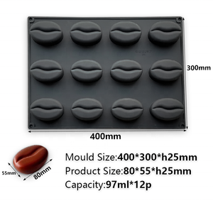 שעועית קפה מוס עוגת עובש מיני קפה ציפוי קישוט עובש מיני קפה ציפוי קישוט עובש סיליקון - Product Image 6