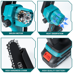 Minimotosierra Inalámbrica de 21V y 6 Pulgadas - 550W, Portátil, de Mano y con Barra Extensible, con Soporte OEM para Jardinería y Bricolaje, Modelo CS02B - Product Image 5