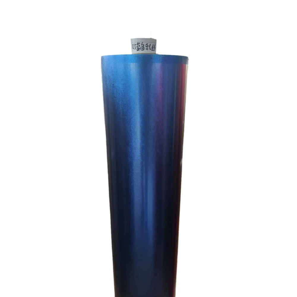 2024 Neues Design blaues Metall Drahtzeichnen Texturmöbel PVC-Folien-Laminierung Dekorationsfolie PvC-Membranfolie