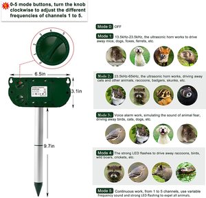 Dispositif répulsif à ultrasons pour oiseaux, à énergie solaire, avec capteur de mouvement, son et lumière clignotante, OEM ODM, pour ferme - Product Image 6