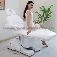Table de massage électrique pliable en cuir à 3 sections, design moderne, réglage des pieds et du dossier, éponge haute densité, métal