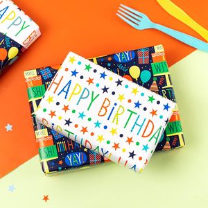Papel de Regalo de Cumpleaños, Papel de Arte Revestido de Doble Cara para Regalos y Manualidades - Product Image 2