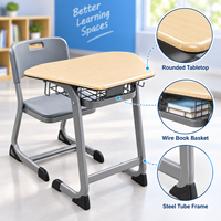 Bureau et chaises de nidification compacts avec structure renforcée, parfaits pour les écoles internationales et les centres de formation.