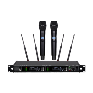 Micrófono Inalámbrico de Mano con Cancelación de Ruido EIF AD4D-2 XLR, Micrófono Inalámbrico Digital UHF de Doble Canal para Karaoke - Product Image 1