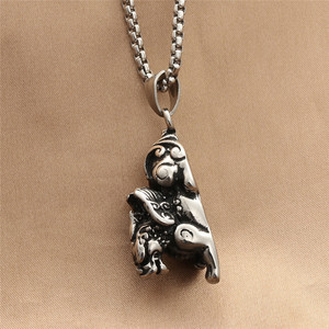 Collar con Colgante Qilin de Acero Inoxidable yunnique, Joyería de Moda con Forma de Animal Retro para Hombre, Diseño Geométrico, Suministro Directo de Fábrica - Product Image 2