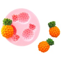 3D Mini Trauben Ananas Litschi Erdbeer frucht Silikon Fondant Form für Cupcake Dekorieren Fruchtform Silikon form