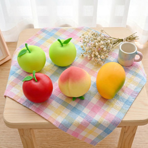 Juicy Fruit Shaped Squeeze Toys Soft Elastic Stress Reliever 6 <b>Pack</b> Slow Rebound <b>Fidget</b> Set for Relaxation and Gifting - Product Image 1