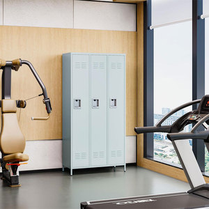 Heavy Duty Cold Rolled Steel 3 Door Locker American Standing Style with Legs Custom Color & Size for Industrial Warehouse Locker - Product Image 3