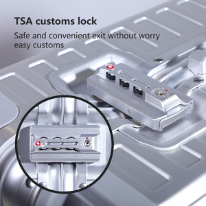 Ins Hot Bán tinh khiết nhôm hợp kim magiê hành lý bạc kim loại Châu Âu kinh doanh công suất lớn Xe đẩy vali TSA khóa - Product Image 4