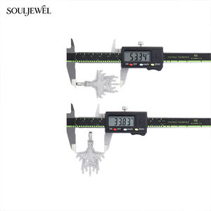 จี้เพชรโมอิสซาไนต์ทรงหยดน้ำ Souljewel สี D ระดับความสะอาด VVS1 เงินแท้ 925 รูปดาวห้าแฉก สไตล์ฮิปฮอป เครื่องประดับหรูหรา ประดับเพชร GRA - Product Image 4